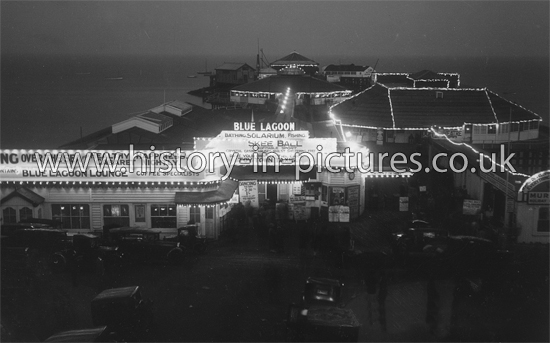 Pier by Night, Clacton on Sea, Essex. c.1930's